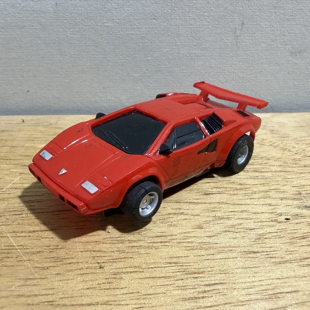 Vintage 1988 Tyco Red Lamborghini Countach HO Scale Slot Car 440-X2 Tested